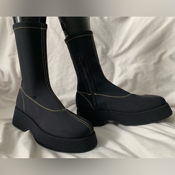 NEW Ganni Retro Flatform Ankle Sockboots Black/Yellow Size EU 39/US 9 - Picture 12 of 12